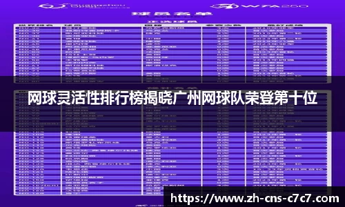 网球灵活性排行榜揭晓广州网球队荣登第十位